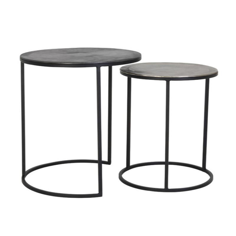 SIDE TABLE LATCA RAW DARK ANTIQUE SET OF 2 - CAFE, SIDE TABLES